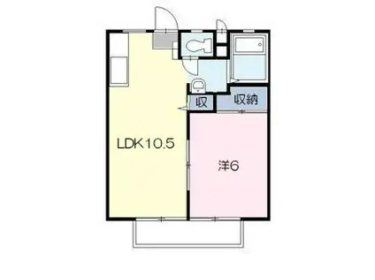 光陽ハイツB(1LDK/1階)の間取り写真