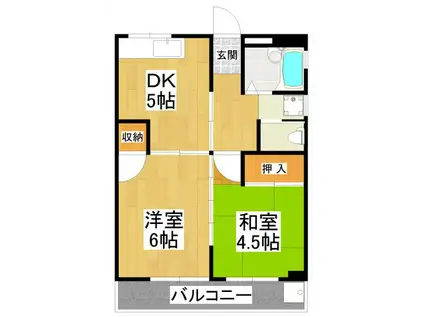 初芝マンション(2DK/2階)の間取り写真