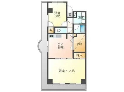 マンワール南末広(2SDK/4階)の間取り写真