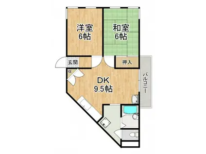 レイク狭山(2DK/2階)の間取り写真