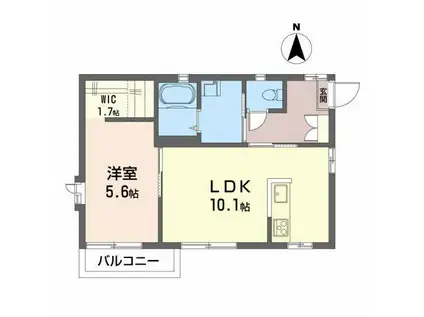 ドエルIII(1LDK/2階)の間取り写真