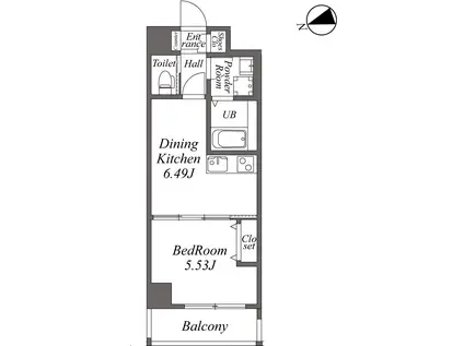 ユーレジデンス二子玉川II(1DK/3階)の間取り写真