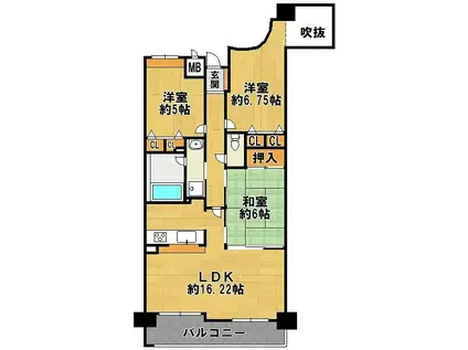 ヴィルブランジェ菖蒲が丘(3LDK/4階)の間取り写真