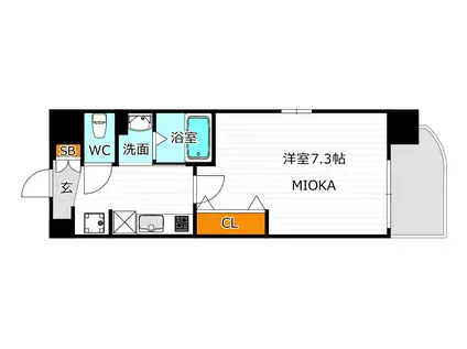 ラグゼ我孫子II(1K/3階)の間取り写真