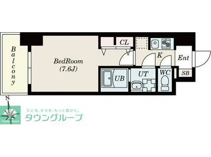 S-RESIDENCE桜本町AWESOME(1K/7階)の間取り写真