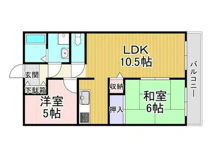 ヴィラアヴァンセ(2LDK/3階)の間取り写真