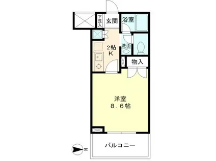 リュミエール三田(1K/3階)の間取り写真