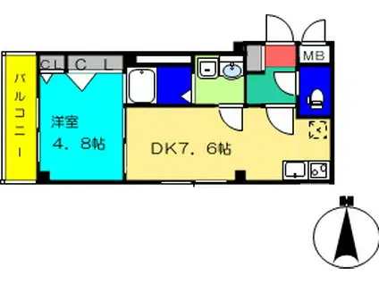 モンターナ岩槻東町(1DK/2階)の間取り写真