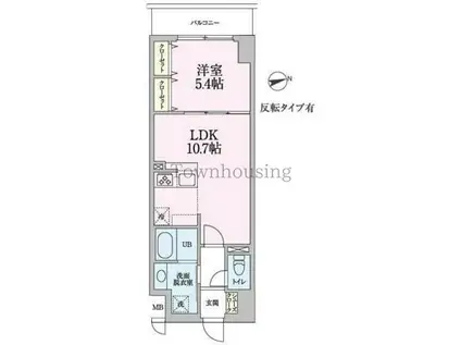 ラ・グリシーヌ(1LDK/6階)の間取り写真