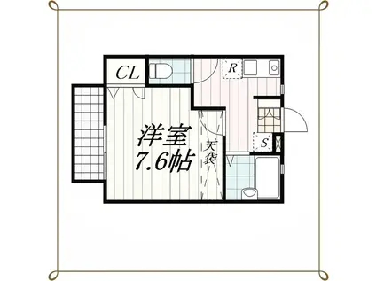 CORE8(1K/1階)の間取り写真