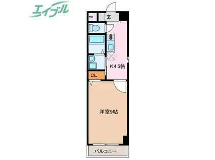 四日市あすなろう鉄道 西日野駅 徒歩16分 3階建 築19年(1DK/2階)の間取り写真