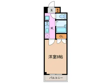 レイール 赤池(1K/2階)の間取り写真
