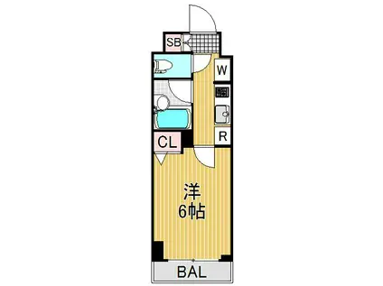 ステージファースト武蔵小山II(1K/5階)の間取り写真