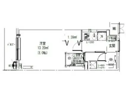 リーフビレッジ新宿若松(1K/1階)の間取り写真