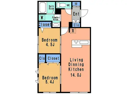 シェリー(2LDK/2階)の間取り写真