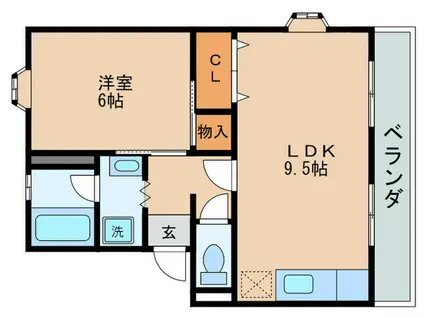 エフロード西田(1LDK/3階)の間取り写真