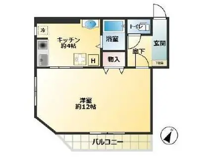 エヌシーパレス(1K/3階)の間取り写真