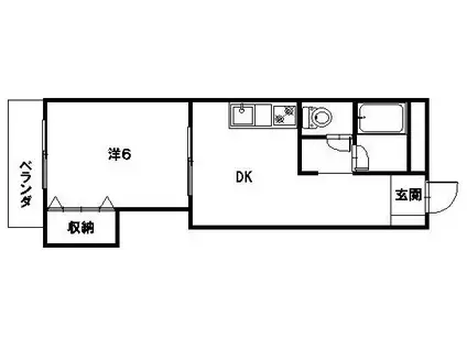 クヒオハイツ(1DK/3階)の間取り写真