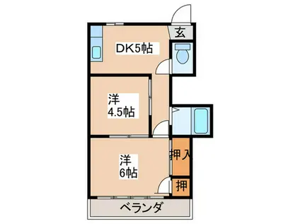 高喜マンション(2DK/3階)の間取り写真