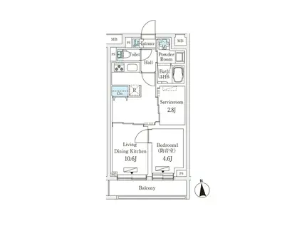 プラネソシエプラス桜台(1SLDK/2階)の間取り写真