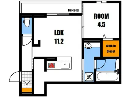 サンコートHIKARI(1LDK/3階)の間取り写真