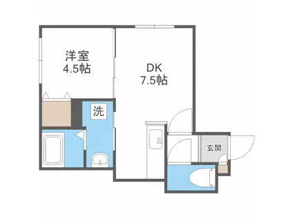 レグルス(1DK/2階)の間取り写真
