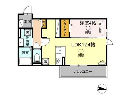 TSコート大津(1LDK/3階)の間取り写真