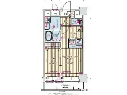 プレサンス名古屋ルクソリア(1LDK/12階)の間取り写真