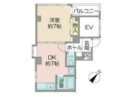 リバティースクウェア(1DK/3階)の間取り写真