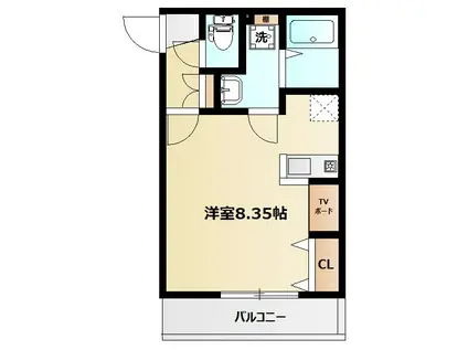 ミリアビタ飯山満(1K/1階)の間取り写真