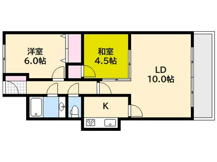 フドウ古江ハイツ(2LDK/5階)の間取り写真