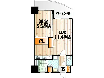 サンシャインII(1LDK/5階)の間取り写真