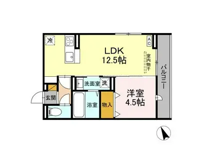 セレウィータ栄町(1LDK/3階)の間取り写真