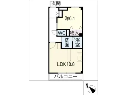ヴェルジェ(1LDK/1階)の間取り写真