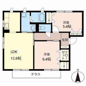 MAISON JOIE(2LDK/2階)の間取り写真