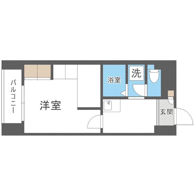 CANVASSすすきの(1K/14階)の間取り写真