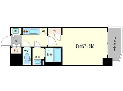 エスレジデンス大阪九条ノース(1K/10階)の間取り写真