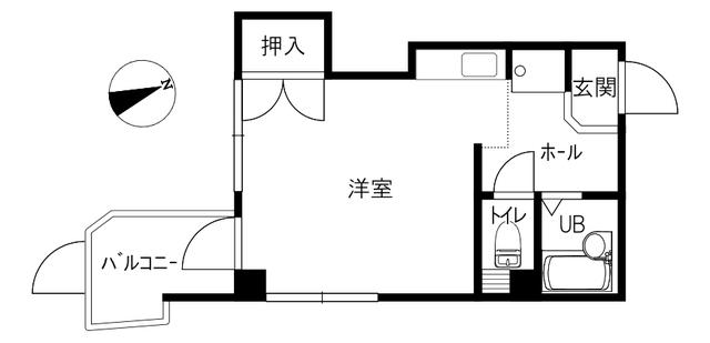 アンサンブル5(ワンルーム/1階)の間取り写真