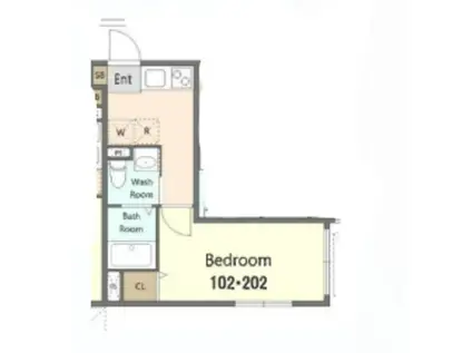 関町北共同(1K/1階)の間取り写真