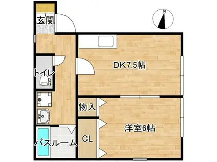 レジデンス長命ヶ丘(1DK/1階)の間取り写真