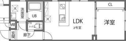 KANOA池上(1LDK/4階)の間取り写真