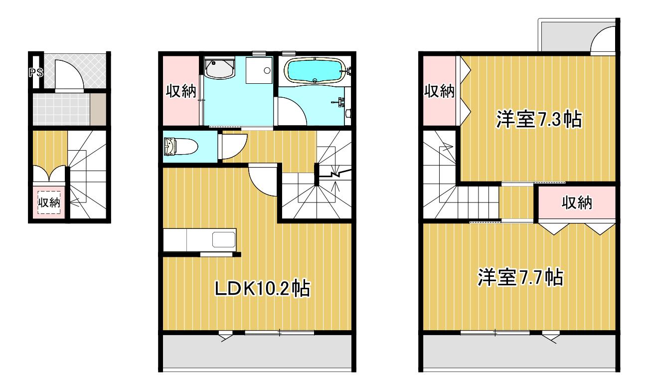 APT K III(2LDK/2階)の間取り写真