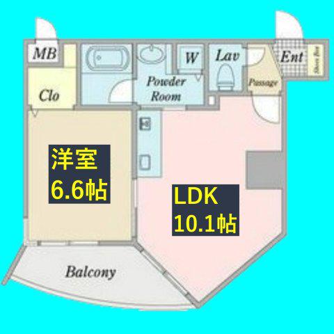 プロシード金山Ⅱ(1LDK/9階)の間取り写真