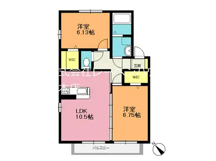 アキュール(2LDK/2階)の間取り写真