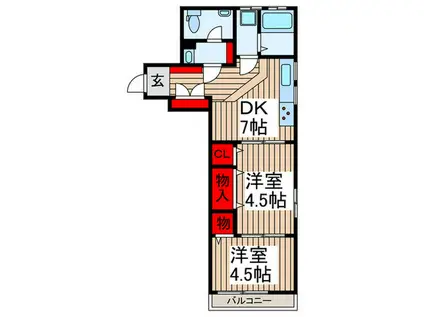 和弘ビル(2DK/3階)の間取り写真