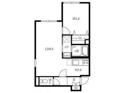RS末広(1LDK/2階)の間取り写真