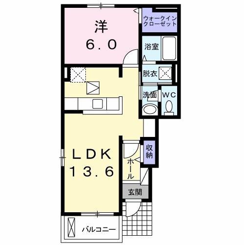 アスリート(1LDK/1階)の間取り写真