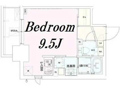 神谷町レジデンス壱番館(ワンルーム/5階)の間取り写真