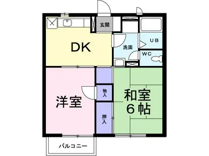 CHERRY STREETV(2DK/2階)の間取り写真