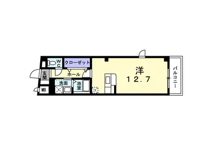 セーメ ファッブリカート(ワンルーム/2階)の間取り写真